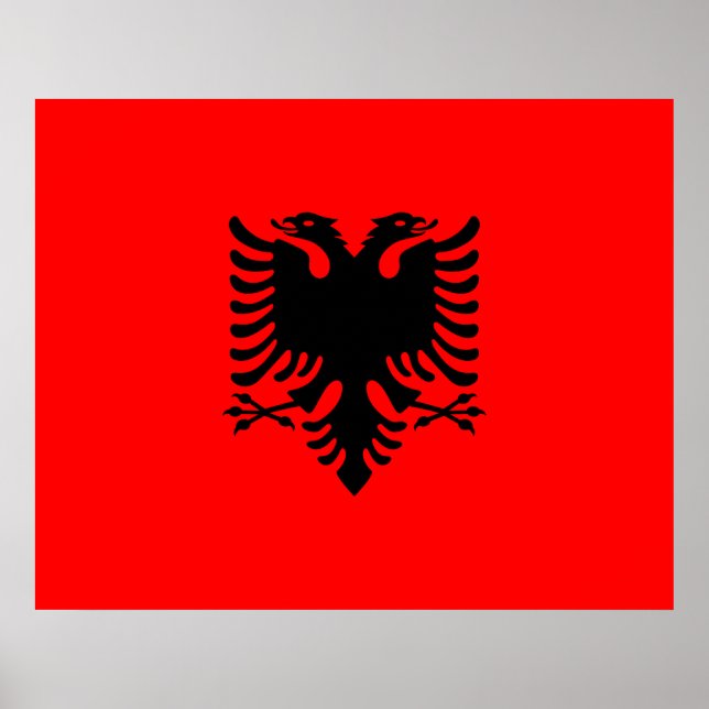 Poster Drapeau de l'Albanie (Devant)