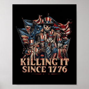 Poster Drapeau de l'Amérique qui déchire depuis 1776 le 4