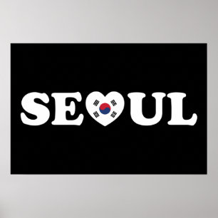 Poster Drapeau de l'amour de Séoul au cœur Taegeukgi