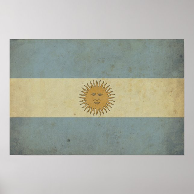 Poster Drapeau de l'Argentine vintage (Devant)