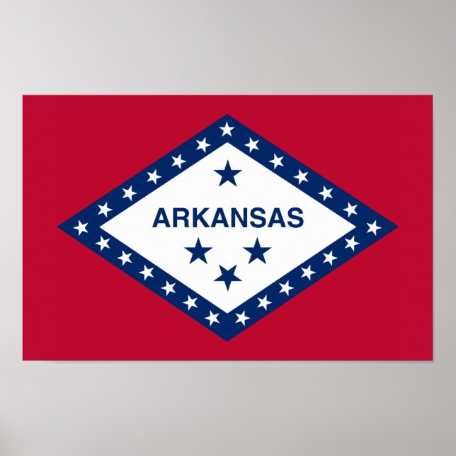 Poster Drapeau de l'Arkansas (Devant)