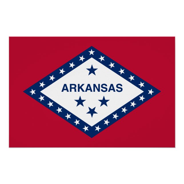Poster Drapeau de l'Arkansas (Devant)