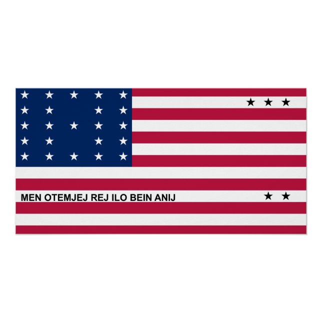 Poster Drapeau de l'atoll de Bikini Patriotique (Devant)