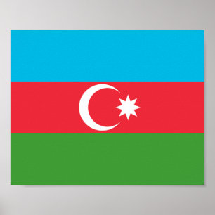 Poster Drapeau de l'Azerbaïdjan