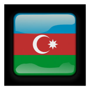 Poster Drapeau de l'Azerbaïdjan