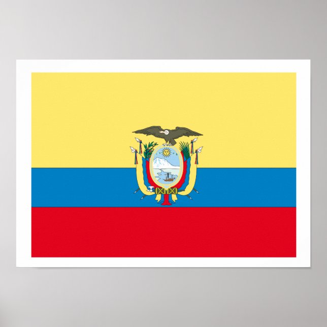 Poster Drapeau de l'Équateur (Devant)