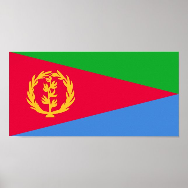 Poster Drapeau de l'Érythrée (Devant)