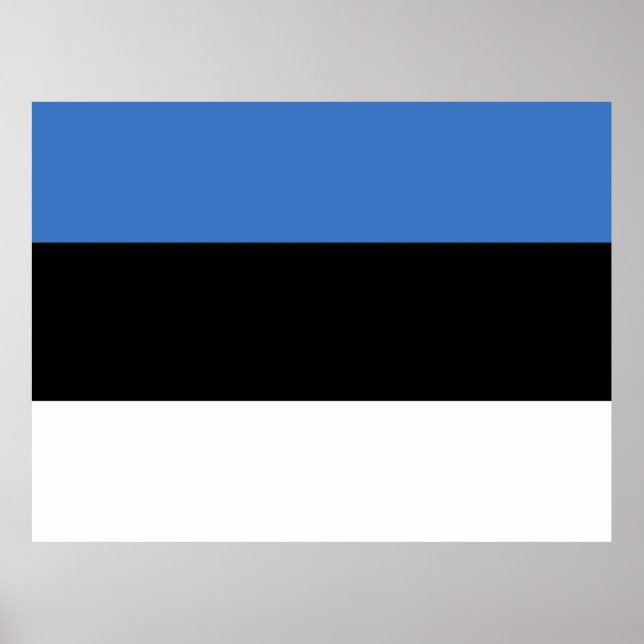 Poster Drapeau de l'Estonie (Devant)
