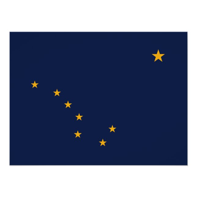 Poster Drapeau de l'État d'Alaska (Devant)