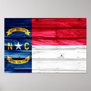 Poster Drapeau de l'État de Caroline du Nord