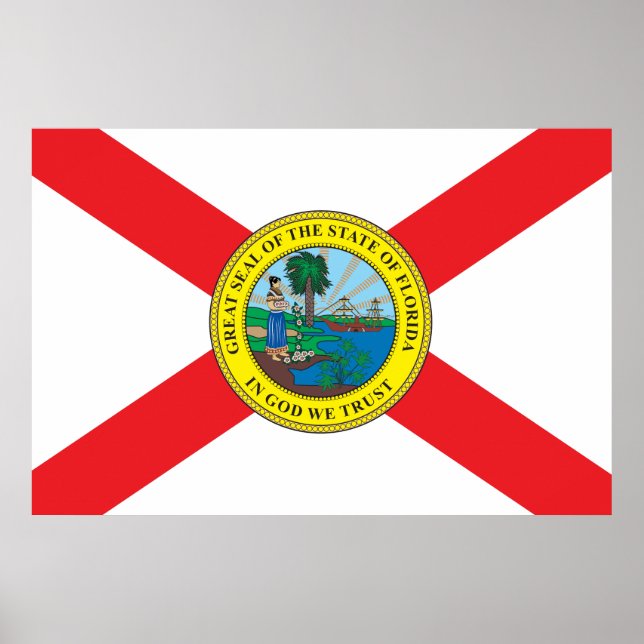 Poster Drapeau de l'État de Floride (Devant)