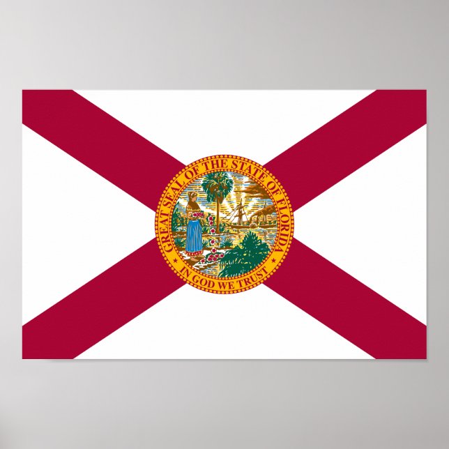 Poster Drapeau de l'État de Floride (Devant)