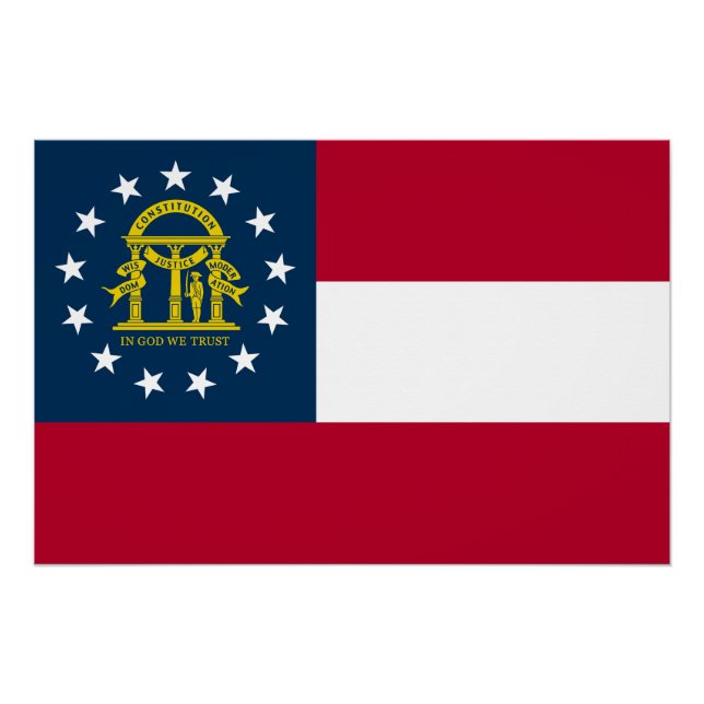 Poster Drapeau de l'État de Géorgie (Devant)