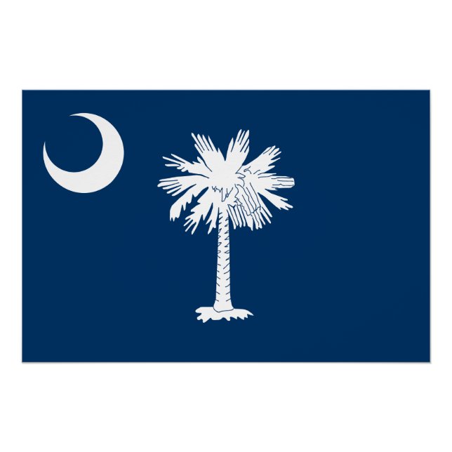 Poster Drapeau de l'État de la Caroline du Sud (Devant)