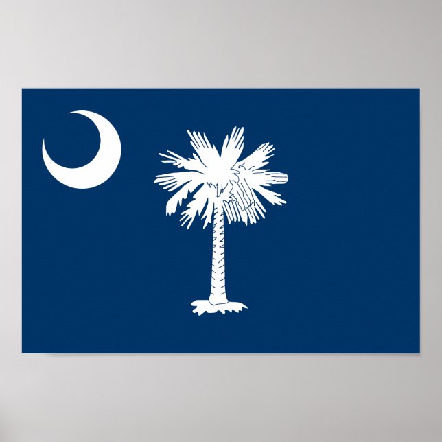 Poster Drapeau de l'État de la Caroline du Sud (Devant)