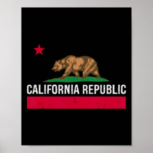 Poster Drapeau de l'État de la République de Californie