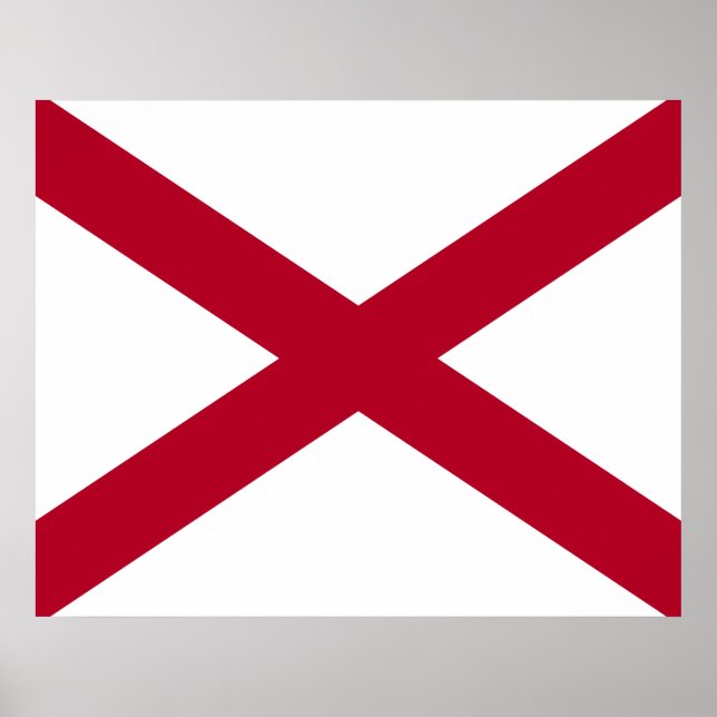 Poster Drapeau de l'état de l'Alabama (Devant)