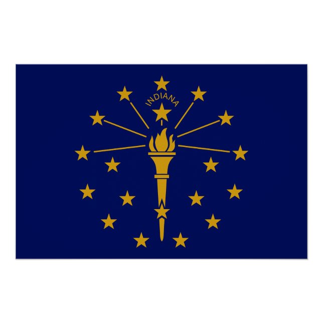 Poster Drapeau de l'État de l'Indiana (Devant)