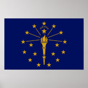 Poster Drapeau de l'État de l'Indiana