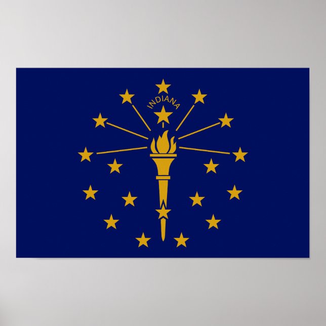 Poster Drapeau de l'État de l'Indiana (Devant)
