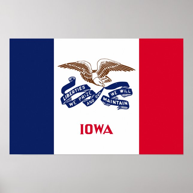 Poster Drapeau de l'État de l'Iowa (Devant)