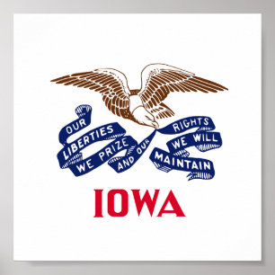 Poster Drapeau de l'État de l'Iowa