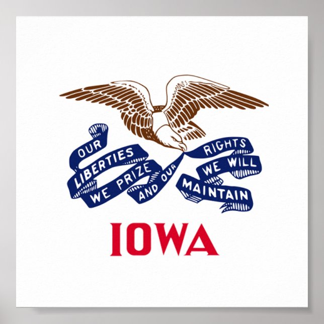 Poster Drapeau de l'État de l'Iowa (Devant)