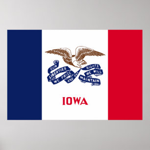Poster Drapeau de l'État de l'Iowa