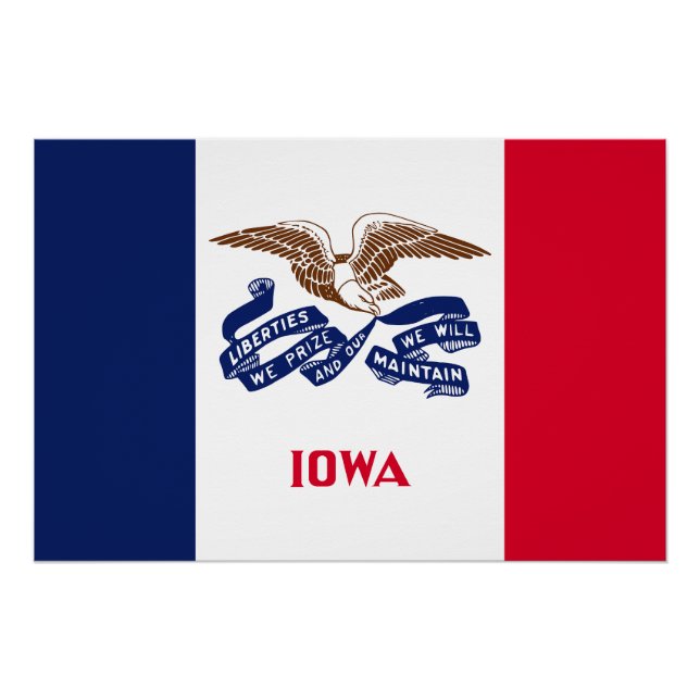 Poster Drapeau de l'État de l'Iowa (Devant)