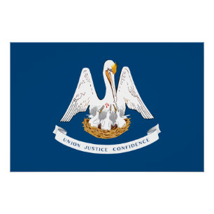 Poster Drapeau de l'État de Louisiane
