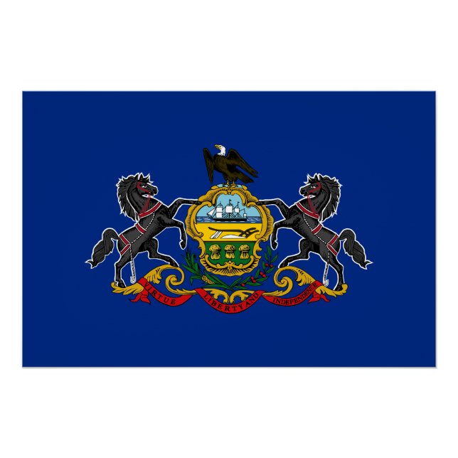 Poster Drapeau de l'État de Pennsylvanie (Devant)