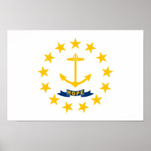 Poster Drapeau de l'État de Rhode Island