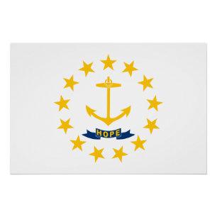 Poster Drapeau de l'État de Rhode Island