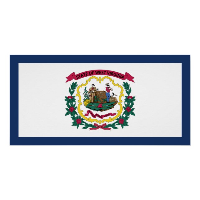 Poster Drapeau de l'État de Virginie occidentale (Devant)
