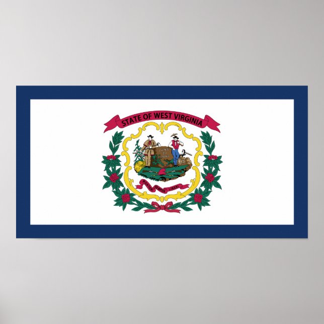 Poster Drapeau de l'État de Virginie occidentale (Devant)