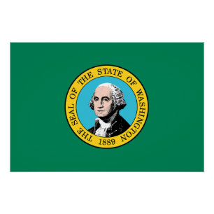 Poster Drapeau de l'État de Washington