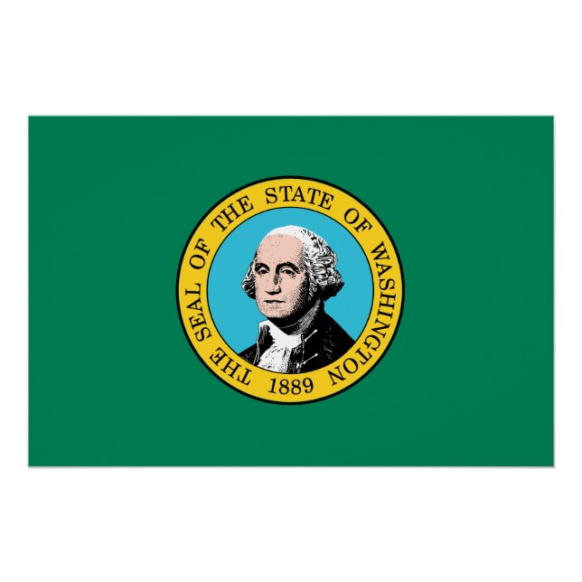 Poster Drapeau de l'État de Washington (Devant)