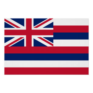 Poster Drapeau de l'État d'Hawaii