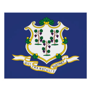 Poster Drapeau de l'État du Connecticut