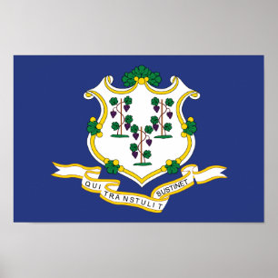 Poster Drapeau de l'État du Connecticut
