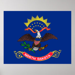Poster Drapeau de l'État du Dakota du Nord