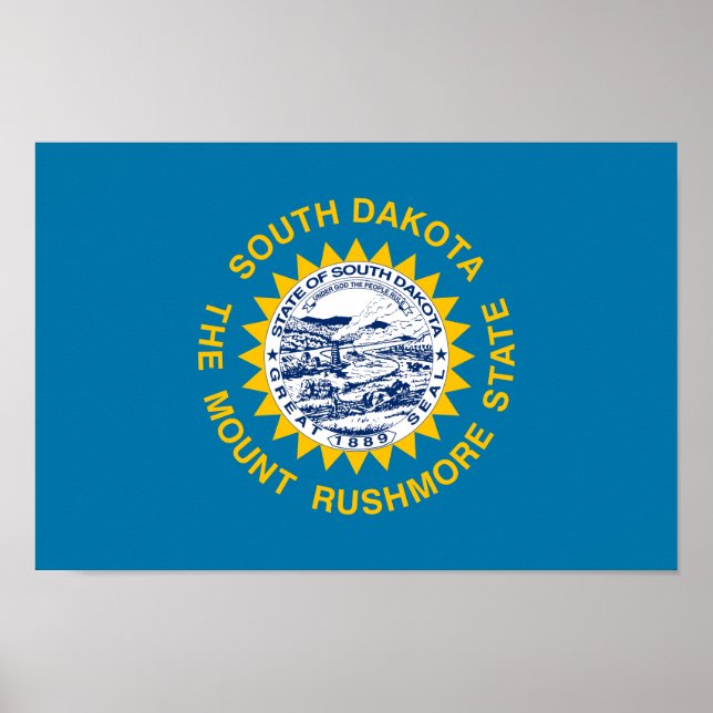 Poster Drapeau de l'État du Dakota du Sud (Devant)