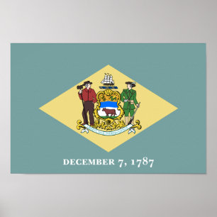 Poster Drapeau de l'État du Delaware