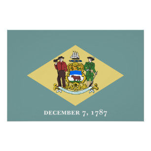 Poster Drapeau de l'État du Delaware