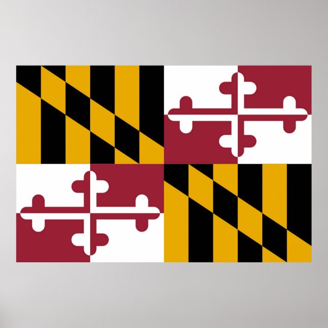 Poster Drapeau de l'état du Maryland (Devant)