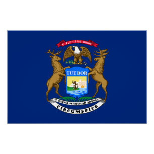 Poster Drapeau de l'État du Michigan