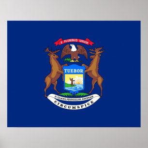 Poster Drapeau de l'État du Michigan