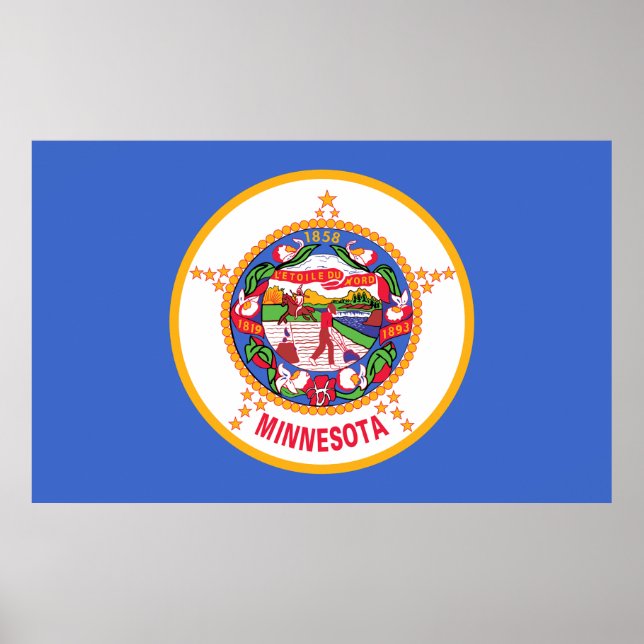 Poster Drapeau de l'État du Minnesota (Devant)