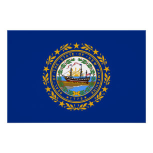 Poster Drapeau de l'État du New Hampshire