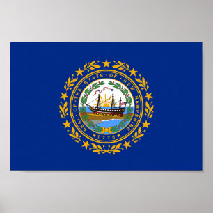 Poster Drapeau de l'État du New Hampshire